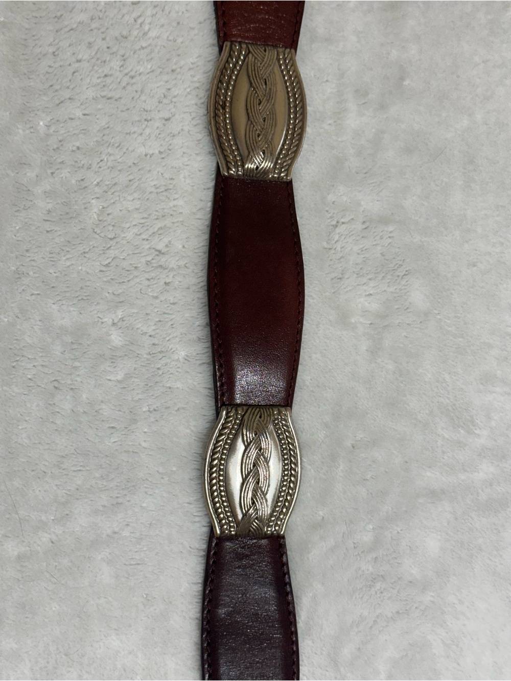 Fossil Women’s Metal Accent Brown Leather Belt